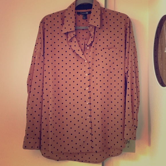 Forever 21 blouse polka dots