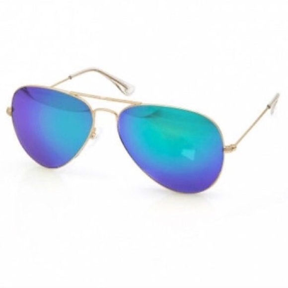 wila Accessories - 💙 Mirrored blue green sunglasses aviators