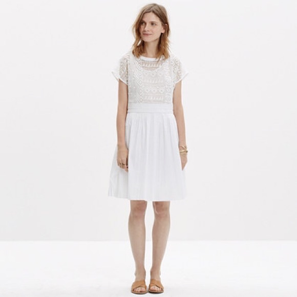 White Eyelet Lace Madewell Dress 10