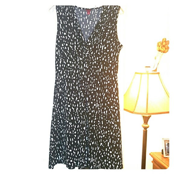 Merona black white stretchy summer dress medium