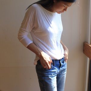 Vince cotton long sleeve draped shirt