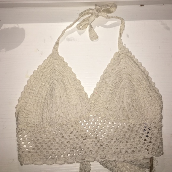 white crotchet bralette top
