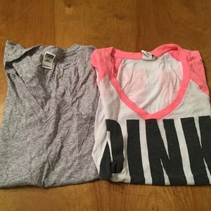 Pink VS v neck shirts