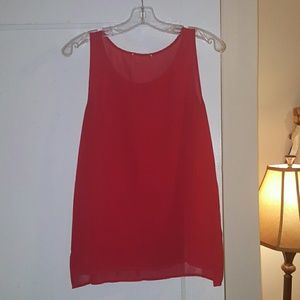 Forever 21 sheer red blouse large