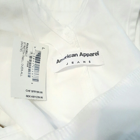 White american apparel overalls L