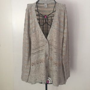 American Rag Neutral Button Down Sweater Size XL