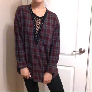 LF Vintage Lace-up Flannel! Not sold in stores!!