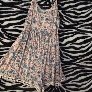 light pink n blue floral romper
