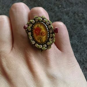 Floral locket ring