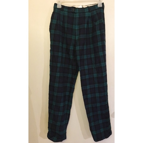 Plaid wool pants