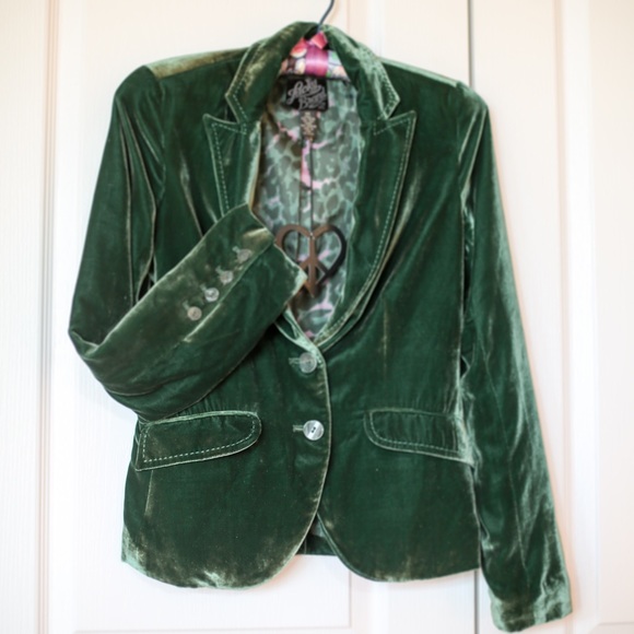 Lucky Brand green sumptuous velvet blazer