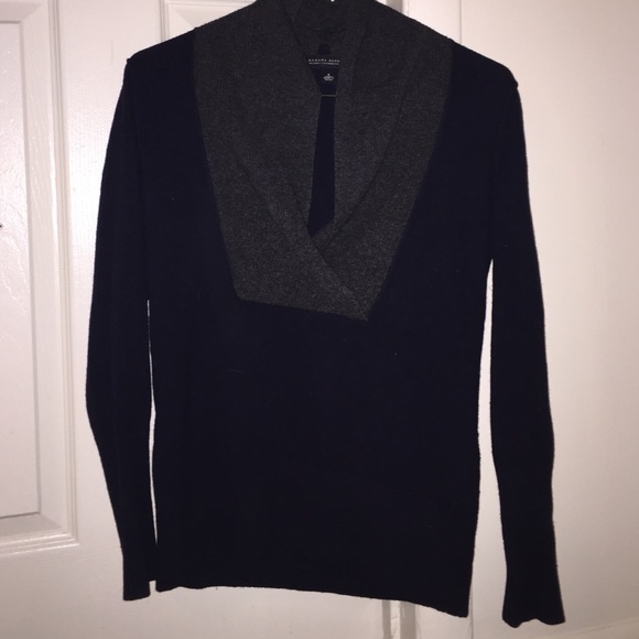 Banana Republic Cashmere Navy and Grey Sweater - Picture 1 of 3