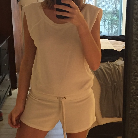 White Terry Cloth Romper by Velvet