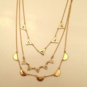Stella & Dot Pave Chevron Necklace Gold