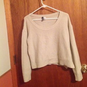 Tan cropped h&m sweater
