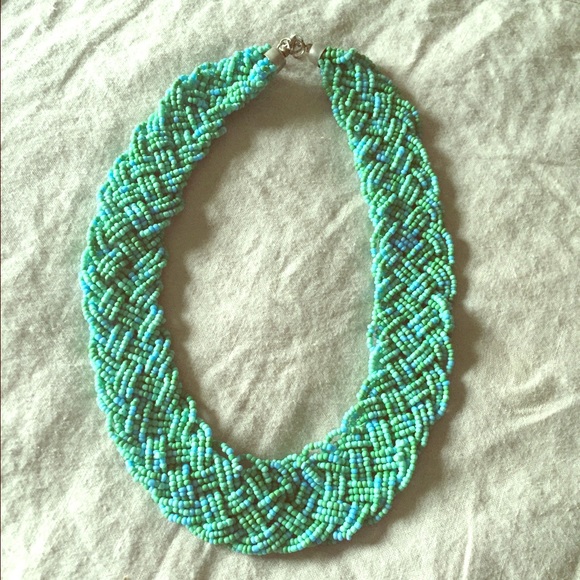 Turquoise beaded statement necklace, holiday - Picture 1 of 2