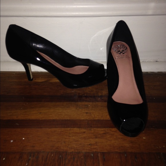 Patent Leather Peep Toe Pumps