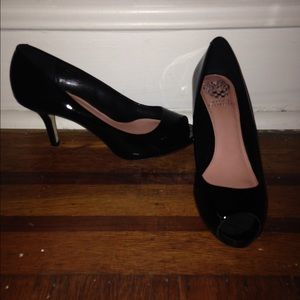 Patent Leather Peep Toe Pumps