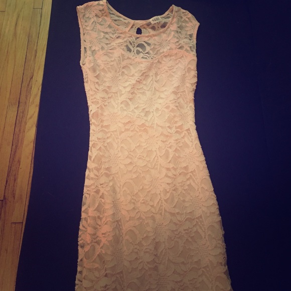 Light pink medium lace keyhole  "Tobi" dress