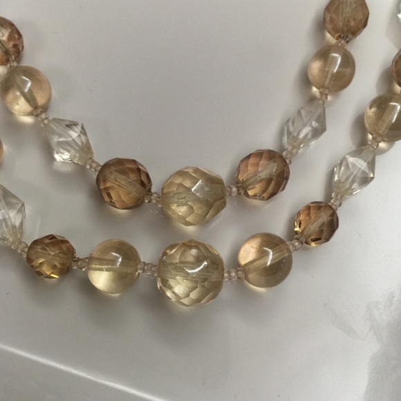 Vintage Double Strand Amber Glass Necklace - Picture 3 of 3