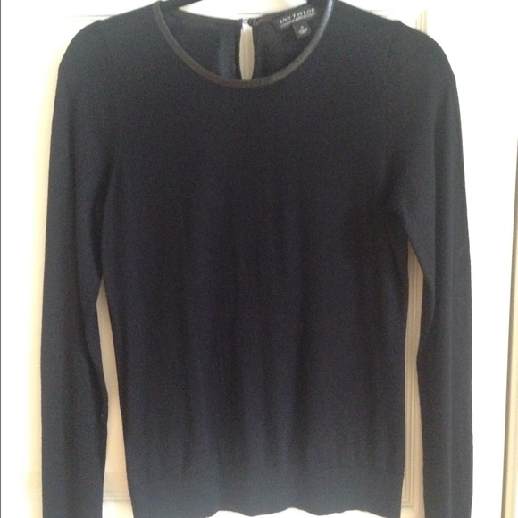ANN TAYLOR TIPPED MERINO SWEATER
