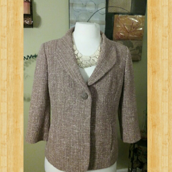 Muli-Color Beige & Rose Tweed Blazer