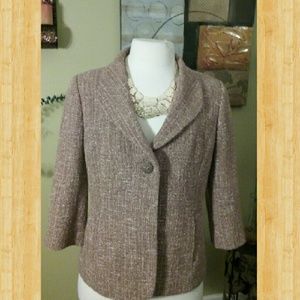 Muli-Color Beige & Rose Tweed Blazer