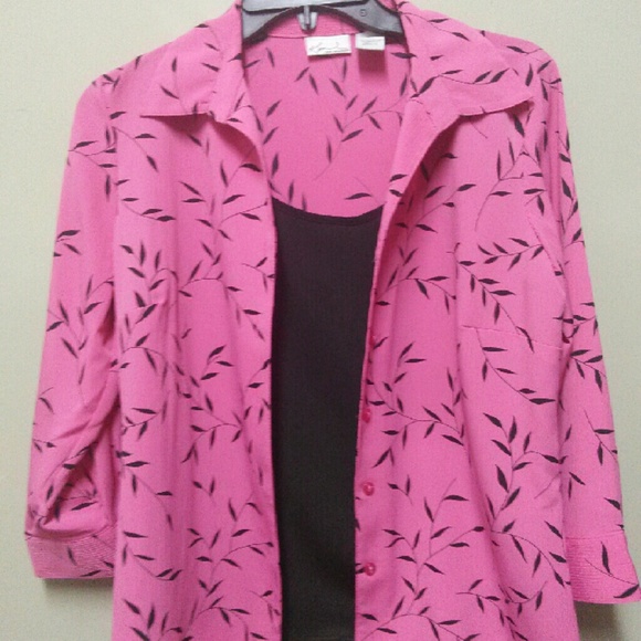 Pink and black Kim Rogers blouse
