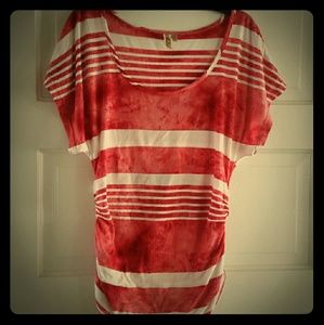 BKE red striped blouse