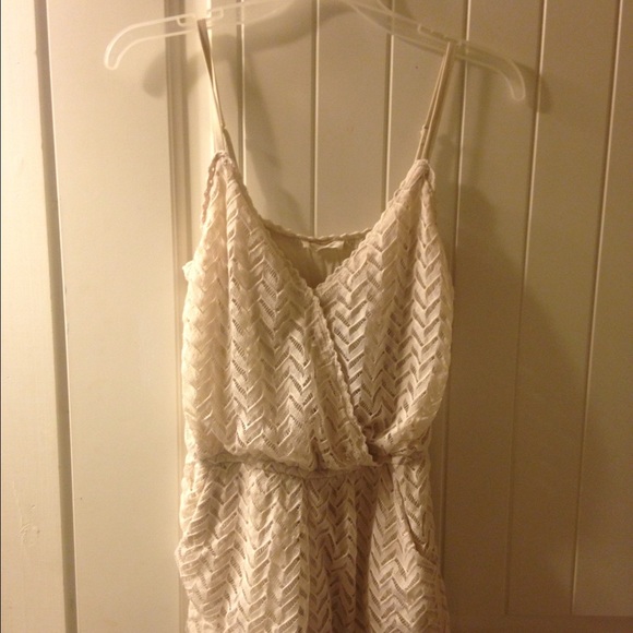 Cream textured romper