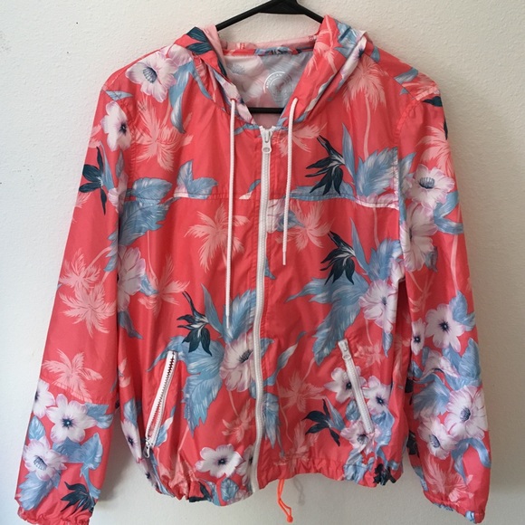 Tropical Floral American Eagle Windbreaker