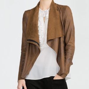 ZARA FAUX SUEDE OVERSHIRT