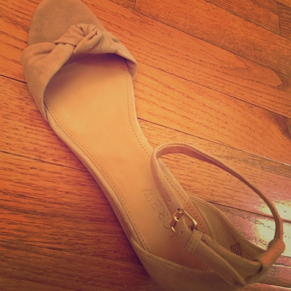 J. Crew Demi-Wedge Sandals w Top Knot