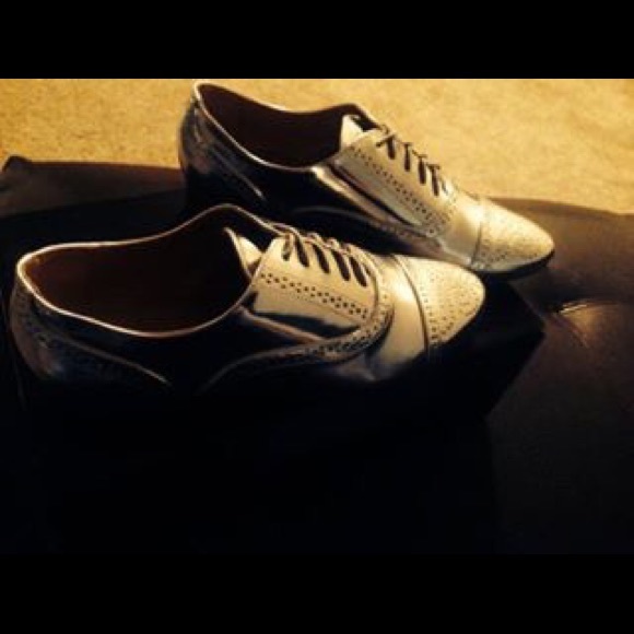 J crew mirror metallic oxfords