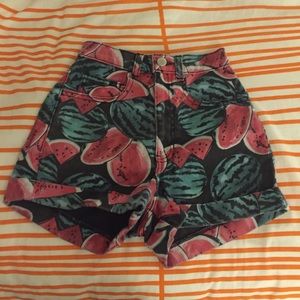 NWOT American Apparel watermelon high waist shorts