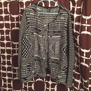 NWOT H&M geometric woven sweater jacket