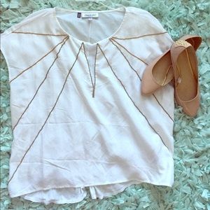 White Shirt with Small Chain Accents