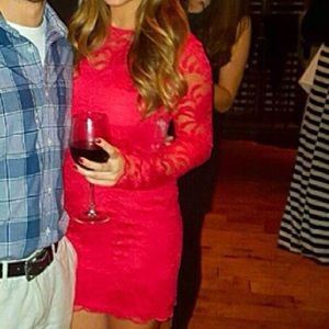 REDUCED:Gorgeous lace red dress, sheer lace back