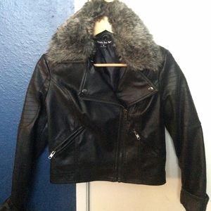 Black leather jacket from Nasty Gal.