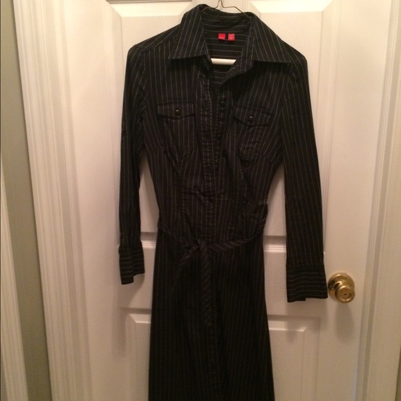 💯Auth Esprit black and white pinstripe dress