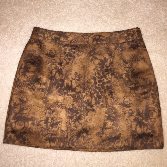 Suede miniskirt