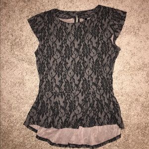 Lace peplum top
