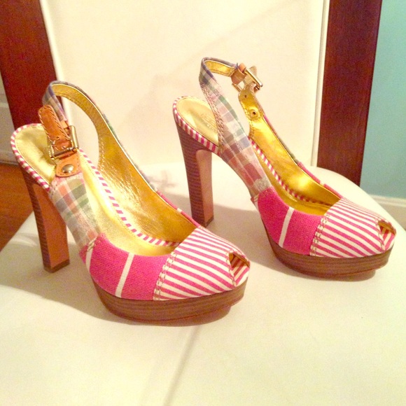 Coach patchwork heels