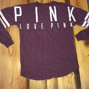 VS PINK•  burgundy varsity long sleeve shirt