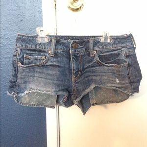 Jean shorts.