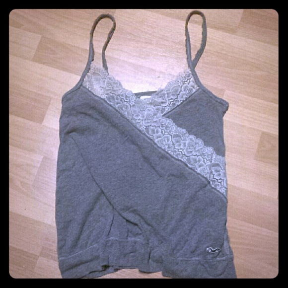 Hollister top, grey and white