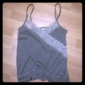 Hollister top, grey and white