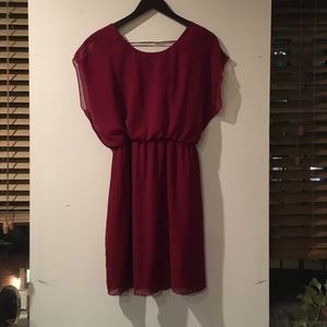 Dark Red Dress with Interesting Back