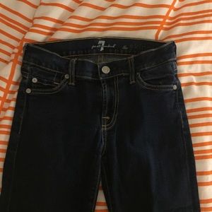 7 for all mankind dark blue skinny jeans sz 24