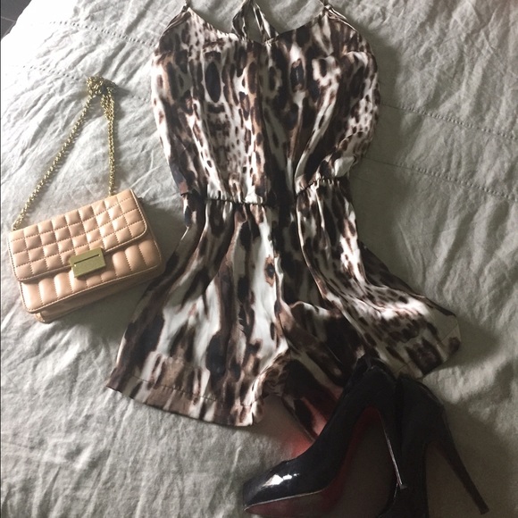 Multicolored brown and black leopard romper - Picture 4 of 4